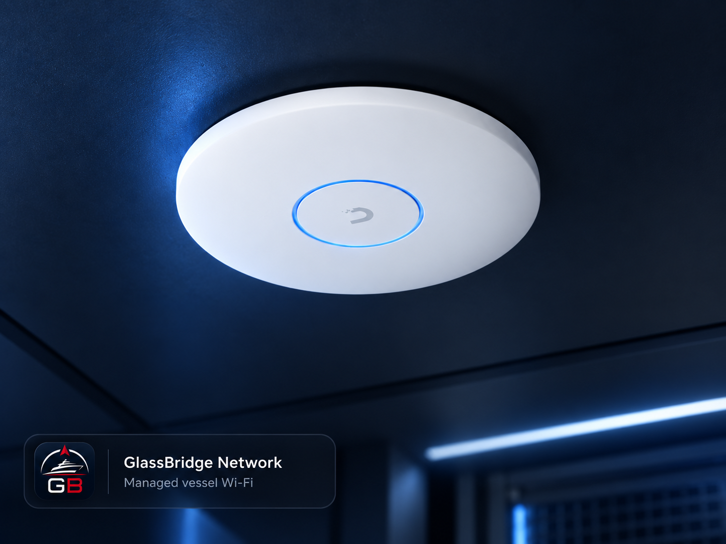 UniFi U7 Pro XGS ceiling-mounted access point illustration.